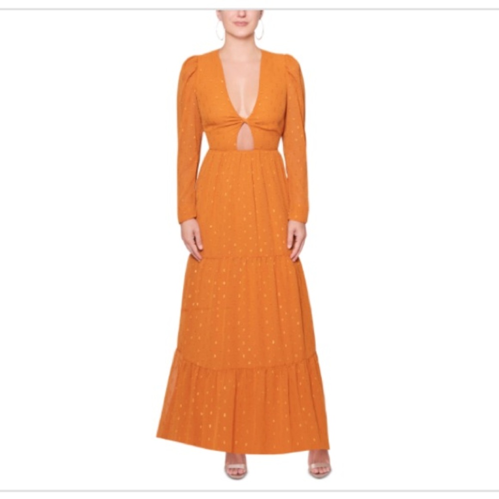 Rachel Rachel Roy Women's Indigo Tiered Front-Cutout Dress - Honey